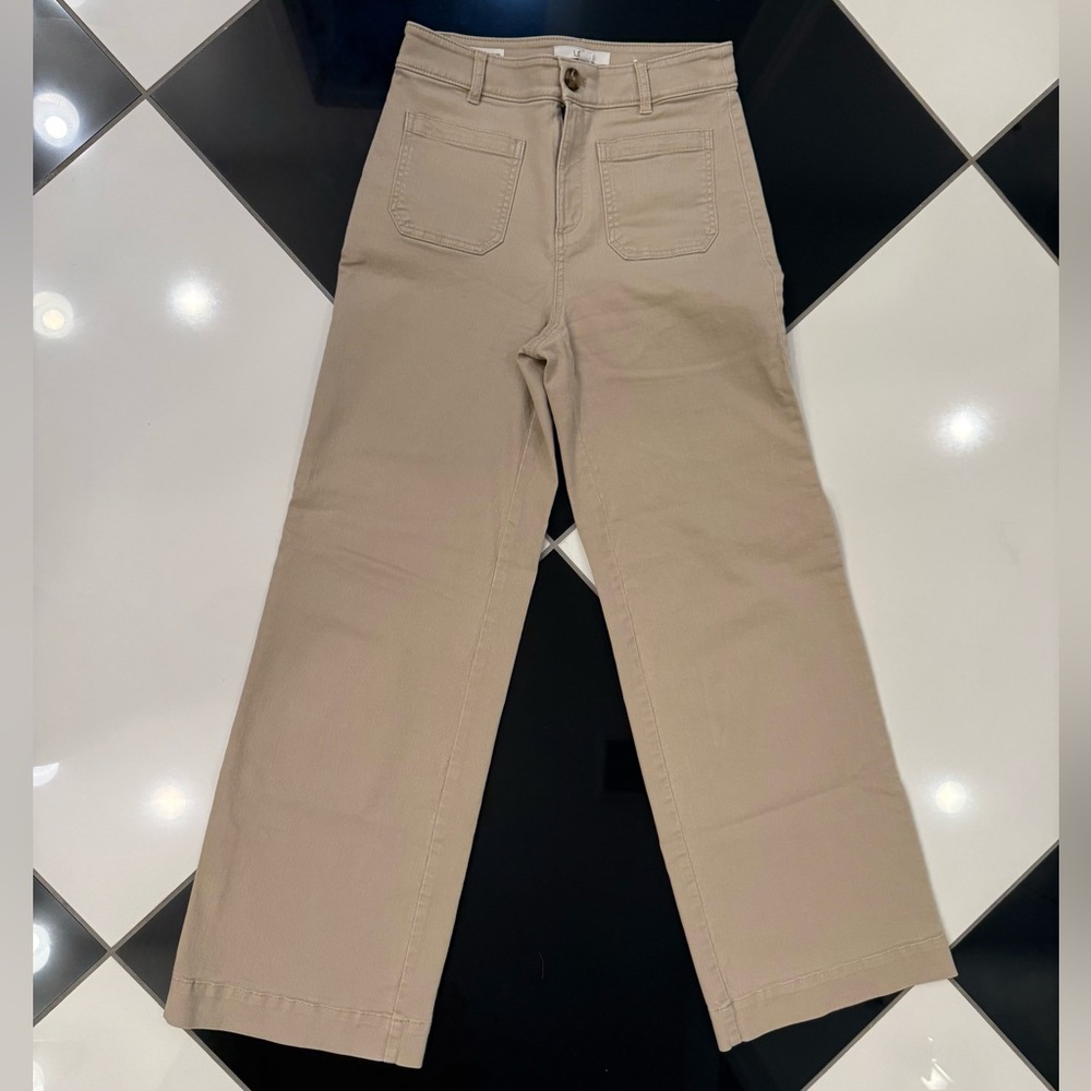 LOFT Tan Flare & Wide Leg Jeans